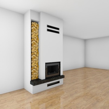 Kratka Kominkowa Luft 90x600 Czarna 3 szt Komplet
