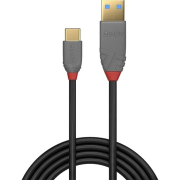 Lindy 36887 USB 2.0 A-C Линейный кабель Anthra — 2 м, быстрая зарядка 2.0