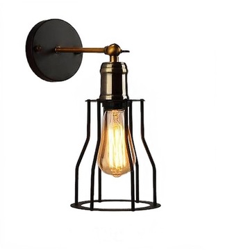 interior retro attic black LED E27 wall lamp