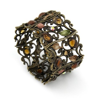 ВИНТАЖНЫЕ ЦВЕТЫ ЗОЛОТО-КОРИЧНЕВЫЙ БРАСЛЕТ