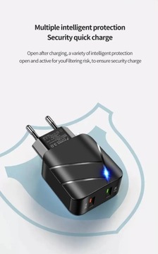 Двойной USB Qc3.0 2.1a Двухпортовый многопортовый зарядное устройство для мобильного телефона Двойной