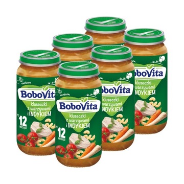 BoboVita Jr Kluseczki warzywa/indyk ZESTAW 6x250g