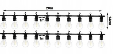 СВЕТОВАЯ ГИРЛЯНДИЯ Сад Садовые светильники для сада 20м МЕТРОВ 20 LED