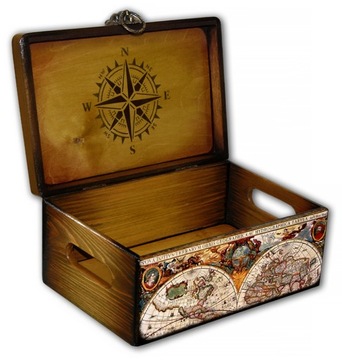 Деревянный ящик TRACK ANTIQUE MAP 30x20