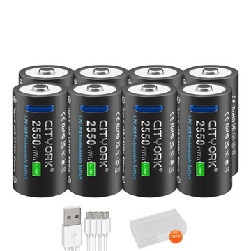 8 szt. 2550 mWh CR123 CR123A Typ C USB do ładowania 16340 Bateria litowa