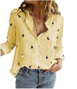 BLUZKA ELEGANCKA KOSZULA T-SHIRT BOHO TOP GUZIKI