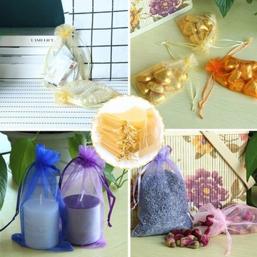 100 шт. мешочки из золотой органзы 20х30см.