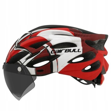 Kask rowerowy Ze lampa tylna i przyłbica 54 - 61cm