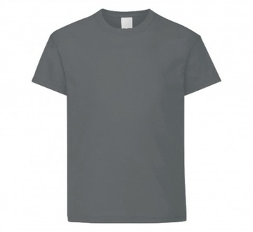 KOSZULKA DZIECIĘCA T SHIRT BLUZKA BAWEŁN SZARA 128