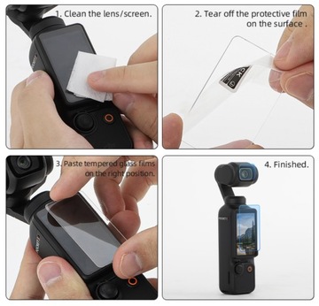 Закаленное стекло 9H для объектива и экрана для DJI OSMO POCKET 3–4 шт.