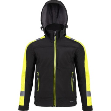 РАБОЧАЯ КУРТКА СОФТШЕЛЛ СО СВЕТООТРАЖАЮЩИМ КАПЮШОНОМ REDBERG