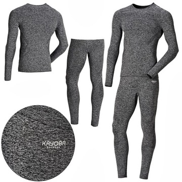 BIELIZNA TERMOAKTYWNA ODZIEŻ NA ZIMĘ KOMPLET SZARA UNISEX XXL