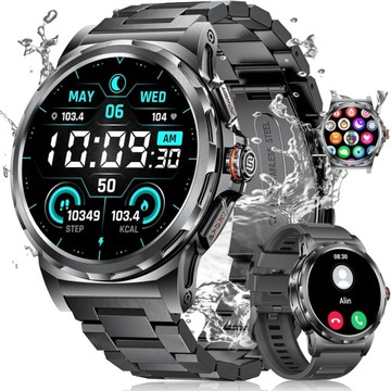 MOCNY WOJSKOWY ZEGAREK MĘSKI SMARTWATCH ROZMOWY SMS POLSKIE MENU 1,43
