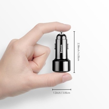 Szybka ładowarka samochodowa 45W 6A Baseus Magic 2XUSB Quick Charge 4.0