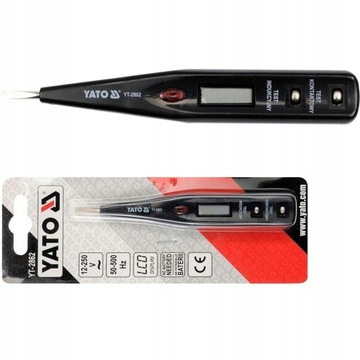 ТЕСТЕР НАПРЯЖЕНИЯ YATO МЕТР С ЖК-ДИСПЛЕЕМ 12–250 В YT-2862