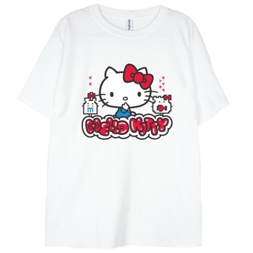 T-shirt Hello Kitty kawai kot biała koszulka XS