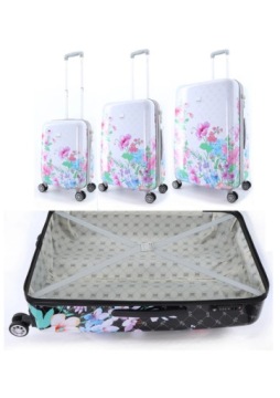Большой чемодан ELLE Flower, белый