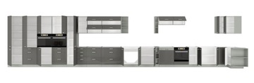 Комплект кухонной мебели GREY VI, серый глянец