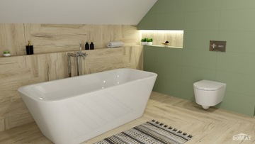 Дизайн ванной комнаты - 3D визуализация + проекции