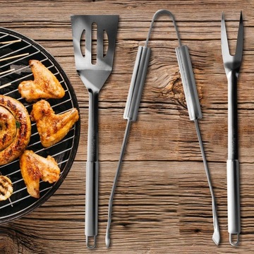Инструменты для гриля из нержавеющей стали, 3 предмета, прочные щипцы.