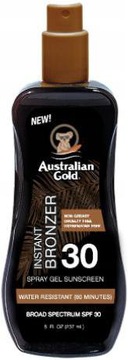 AUSTRALIAN GOLD SPF 30 БРОНЗЕР-СПРЕЙ-ГЕЛЬ ДЛЯ СОЛНЦА КРАСНЫЙ ЗАГОР