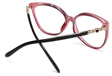 ЖЕНСКИЕ ПРОЗРАЧНЫЕ ПРОЗРАЧНЫЕ ОЧКИ ДЛЯ КОМПЬЮТЕРА «КОШАЧИЙ ГЛАЗ» В ЧЕХОЛЕ