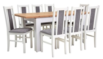 Zestaw stół rozkładany 80x140/180 cm i 8 krzeseł