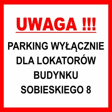 Parking tylko dla mieszkańców tablica 60x60 5mm