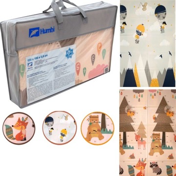 КОВРИК ПЕННЫЙ ДЛЯ ДЕТЕЙ, ДВУХСТОРОННИЙ ОБРАЗОВАТЕЛЬНЫЙ СУМКА HUMBI 120x180