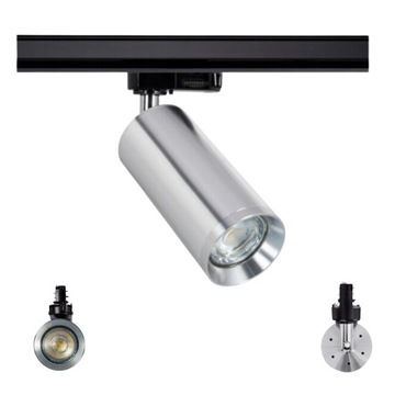 REFLEKTOR LED NA SZYNOPRZEWÓD 3 - FAZOWY NA WYMIENNE ŹRÓDŁO ŚWIATŁA SREBRNY