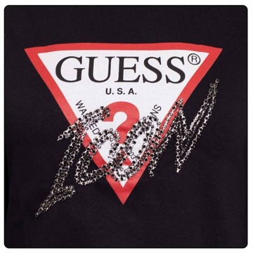 GUESS OCIEPLANA BLUZA DAMSKA CN ICON CZARNA r. M