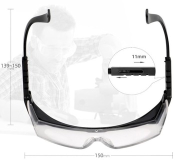 ЗАЩИТНЫЕ ОЧКИ PP-01 РАБОЧИЕ ОЧКИ, ПРОЗРАЧНЫЕ, РЕГУЛИРУЕМЫЕ