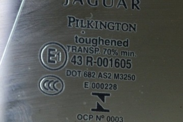 JAGUAR XK COUPE X150 ZADNÍ LEVÝ TÓNOVANÁ SKLO (OKNO) BOČNÍ AS2 43R-001605 2
