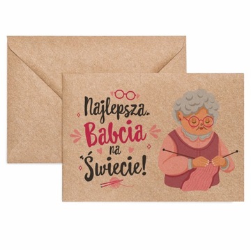 NAJLEPSZA BABCIA NA ŚWIECIE - DZIEŃ BABCI KOPERTA LAURKA DLA BABCI