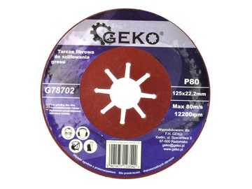 TARCZA FIBROWA KRĄŻEK FIBROWY DO GRESU 125mm P80