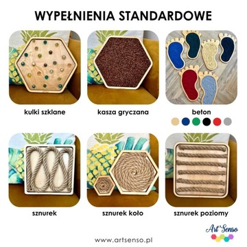 Ścieżka sensoryczna duża naturalna Montessori kwadrat integracja terapia