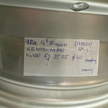 4× DISK HLINÍK NISSAN OE MICRA 6.0" X 16" 4X100 ET 55