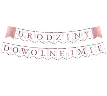 BANER girlanda na URODZINY + dowolne IMIĘ