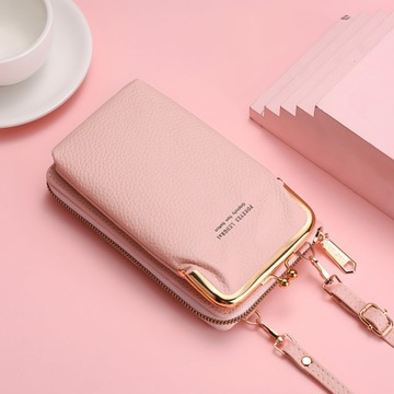 МИНИ-СУМКА ДЛЯ ТЕЛЕФОНА РОЗОВАЯ ЖЕНСКАЯ СУМКА ДЛЯ СООБЩЕНИЙ 2В1