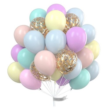 zestaw BALONY różowy fiolet konfetti pastelowe 30