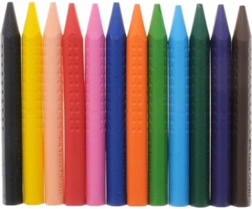 Олівці GRIP трикутні воскові 12 кол. FABER CASTELL