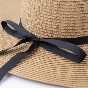 ЛЕТНЯЯ ШАПКА, СОЛОМА, большие поля, ЖЕНСКАЯ летняя СОЛОМА, бантик