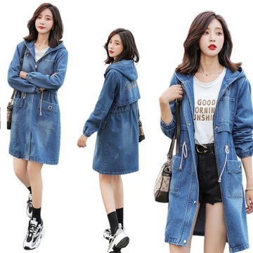 CASUAL JACKET Ladies Jeans Parka HOODED Spring