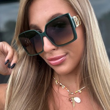 DAMSKIE OKULARY PRZECIWSŁONECZNE kwadratowe DOLLY duże 130083 Z