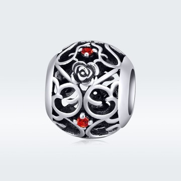 Zawieszka charms srebrna Kwiat 925
