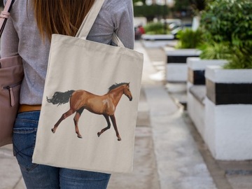 TORBA GRUBA WYTRZYMAŁA NADRUK KOŃ RÓŻNE NAPISY