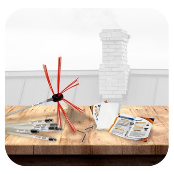 НАБОР ЩЕТКОВ ТАДЖФУН ДЛЯ ЧИСТКИ ДЫМОХОДА СНИЗУ СВЕРЛОЙ 8 м