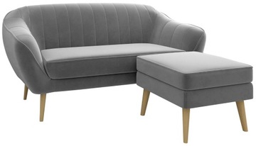 Skandynawska 3 osobowa sofa narożnik pufa gratis
