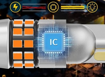 ŻARÓWKA LED W5W T10 CANBUS POMARAŃCZOWE MOCNE 900LM 30SMD