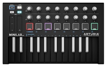 ARTURIA MINILAB MKII ИНВЕРТИРОВАННАЯ ЧЕРНАЯ КЛАВИАТУРА УПРАВЛЕНИЯ USB + АНАЛОГОВАЯ ЛАБОРАТОРИЯ